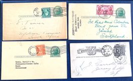 1982 -1939 USA 4 Postkarten nach  Schweiz (2 ) - Afrika . NY
