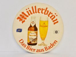 Bierdeckel MÜLLERBRÄU Bier BADEN Untersetzer Vintage Rarität