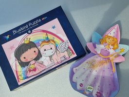 2 Einhörner-/Feen-Puzzles 4+, 36 und 48 Teile