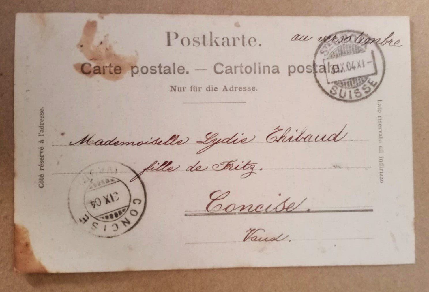 Cartoline postali: Carte Postale / Sommet du Mont de Baulmes - 1904 – Usato da Le Locle venduto da PereiraHugo 1