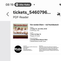 Ticket "Vier werden Eltern" 26. Juni 2026