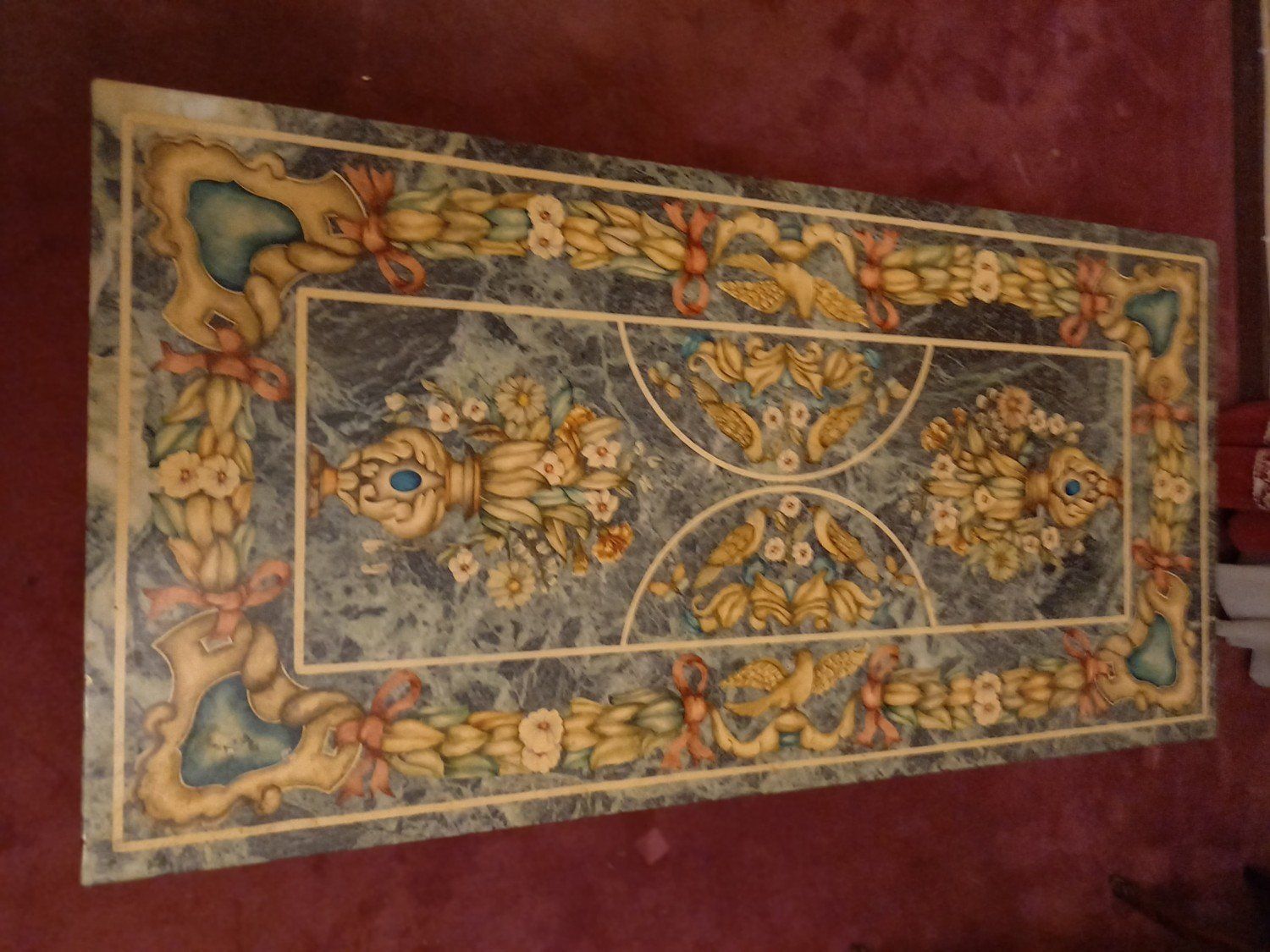 Tische: Table Florentine Scagliola (stuc de marbre) – Gebraucht aus Ponts-de-Martel von Henri-Louis 3