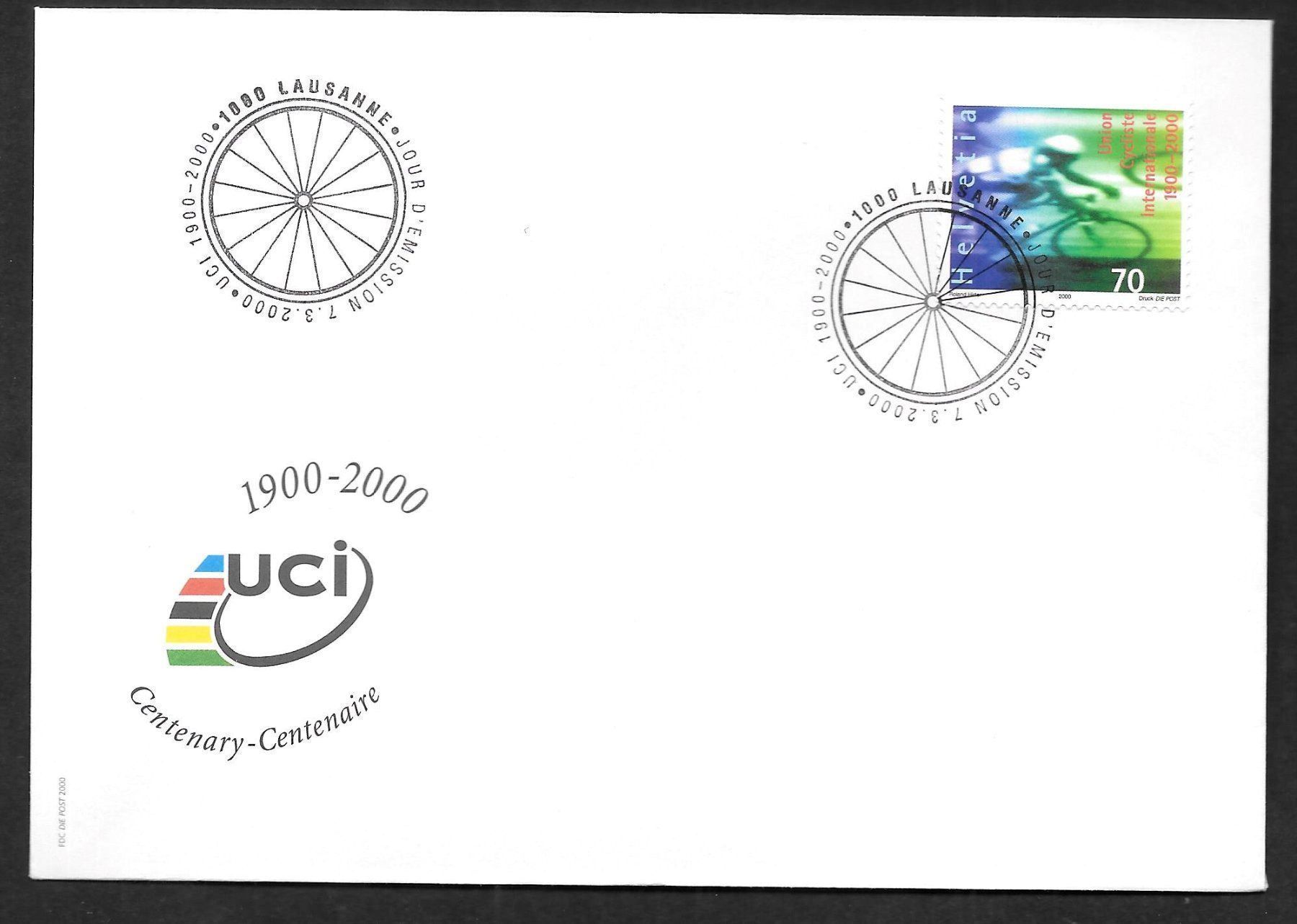 Alle Briefmarken: FDC 989 Radfahrer ET 7.3.2000 – Neu (gemäss Beschreibung) aus Olten von clotaldi