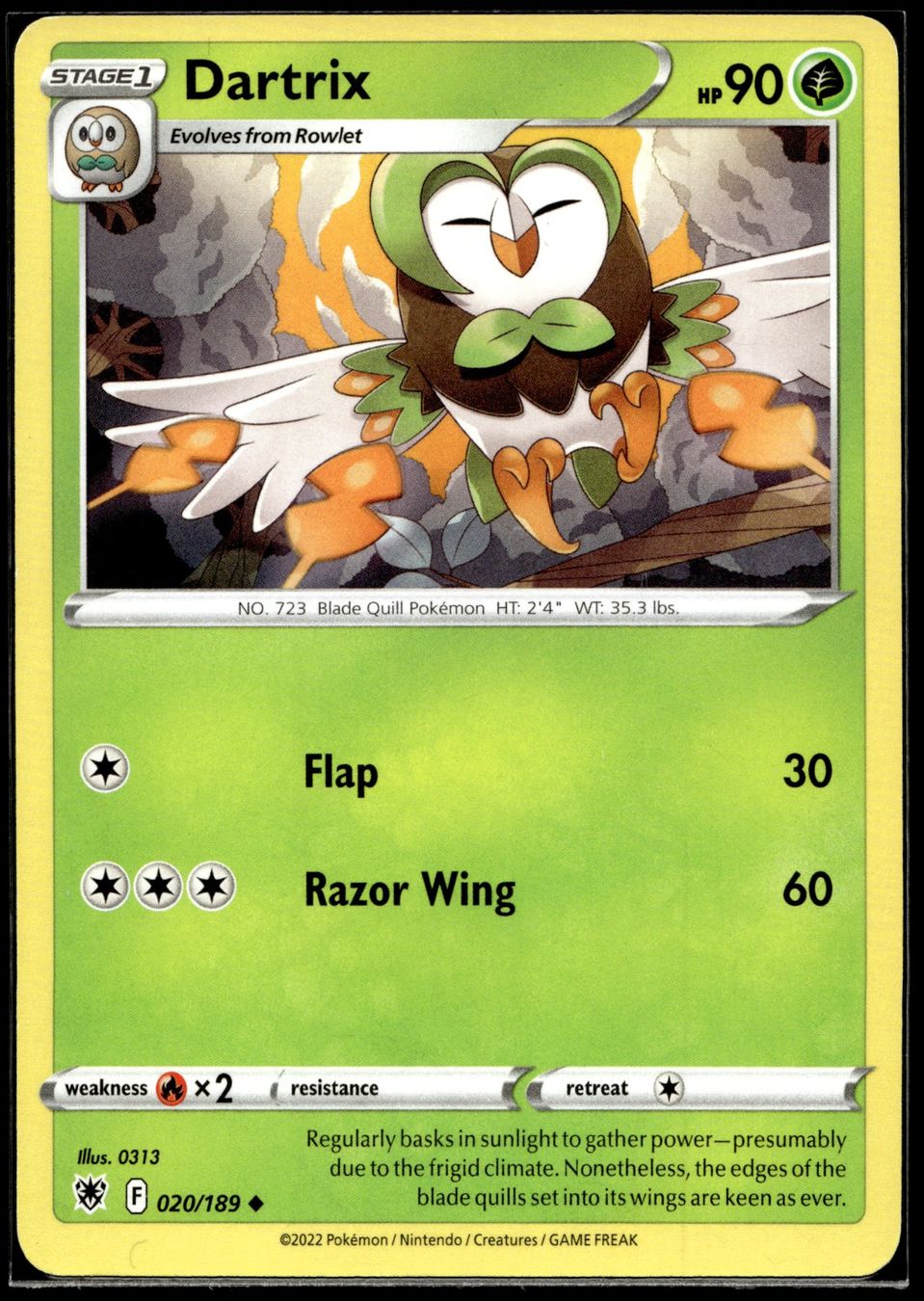 Pokémon Cartes à collectionner: Dartrix (ASR EN 020/189) – D'occasion à Affoltern am Albis par Chiesa_5