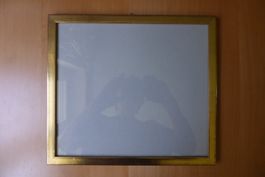 Antiker Bilderrahmen handvergoldet flaches Profil 27 x 31 cm