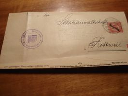 Dt Reich, Faltbrief Dienstsache 1924, o Freudenstadt, Württ.