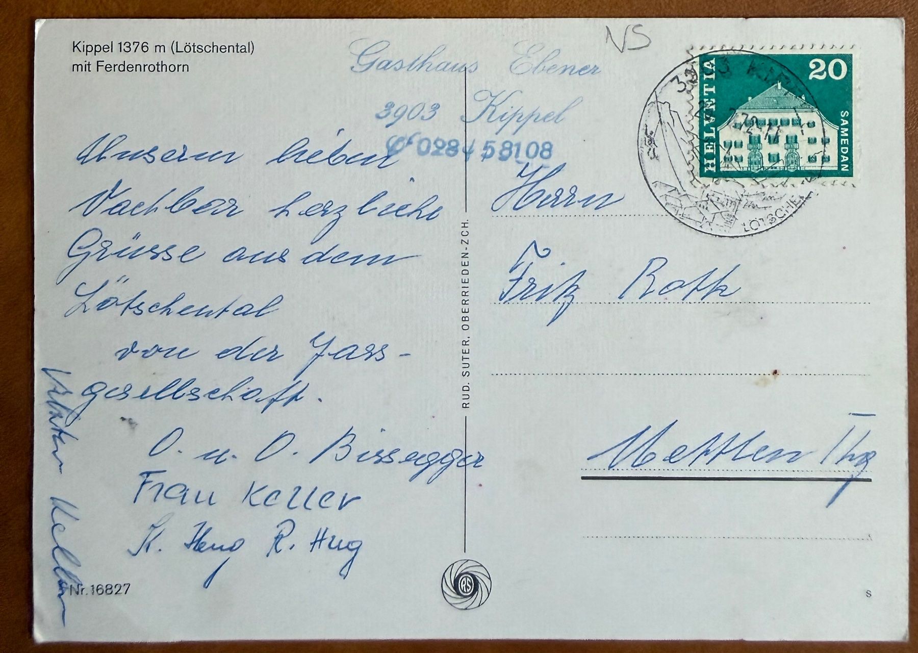 Ansichtskarten: Kippel - Lötschental - 1960 – Gebraucht aus Lutry von Ediego 1