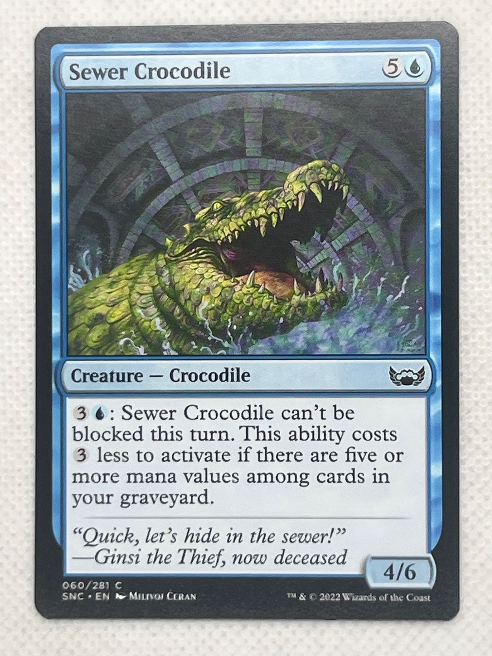 Magic The Gathering Carte collezionabili: MTG Sewer Crocodile SNC 060 Common – Usato da Hinterkappelen venduto da Kim1992