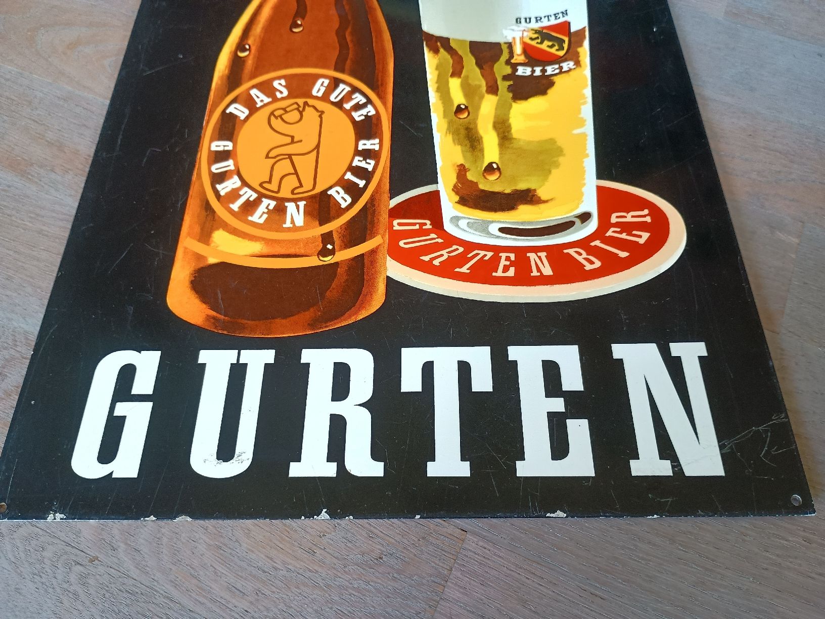 Gurten Bier Insegne: Vintage Gurten Bier Blechschild  – Usato da Kirchlindach venduto da Chantalone 7