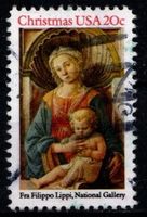 Rare Timbre de Noël USA - Filippo Lippi - Noël - 1975 - Obl.