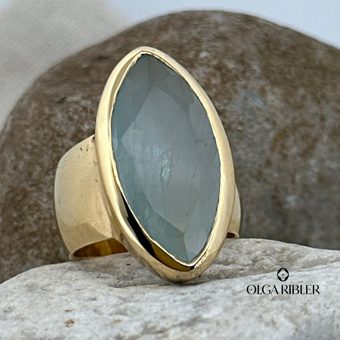 Olga Ribler Anelli: Silber Ring 925 mit Aquamarin Grösse 56 – Nuovo (secondo la descrizione) da Luzern venduto da Schmuckoutlet 1
