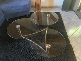 Couchtisch Glas mit Metallgestell