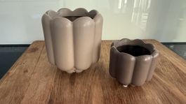 2 Übertöpfe Kolibri Home braun zwei Grössen guter Zustand