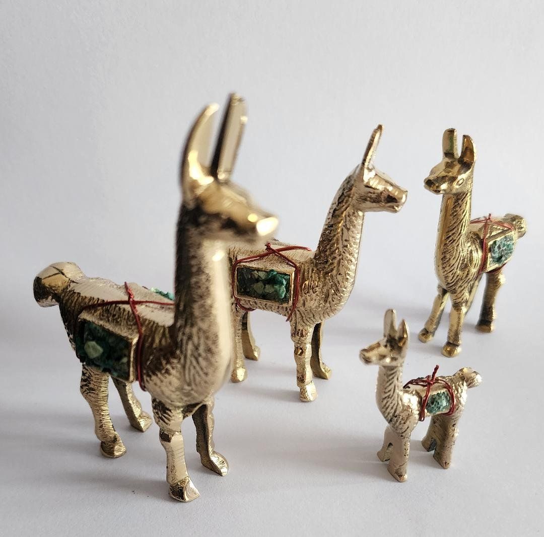 Statuette: Peru: 4 wunderschöne Bronze Lama Figuren, Neu! – Nuovo (secondo la descrizione) da Lima- Peru venduto da Alpaka-Haus 3