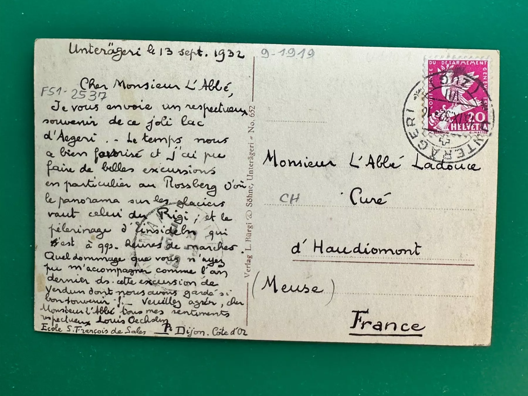 Cartoline postali: Unterägeri – Usato da Steg VS venduto da _vinci_ 1