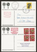 2 x Ballon Flugpost 1966 Ballonpost MUNGG 2 Lützelflüh