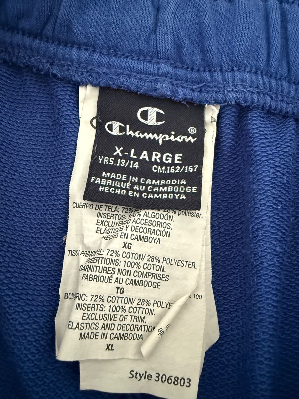 Champion Pantaloni: Champion Shorts - blau mit Schriftzug Logo – Usato da Hunzenschwil venduto da Reche71 3