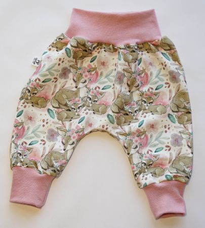 Sweat-Pumphose mit Rehfamilie und Blumen - Gr.92/98 NEU