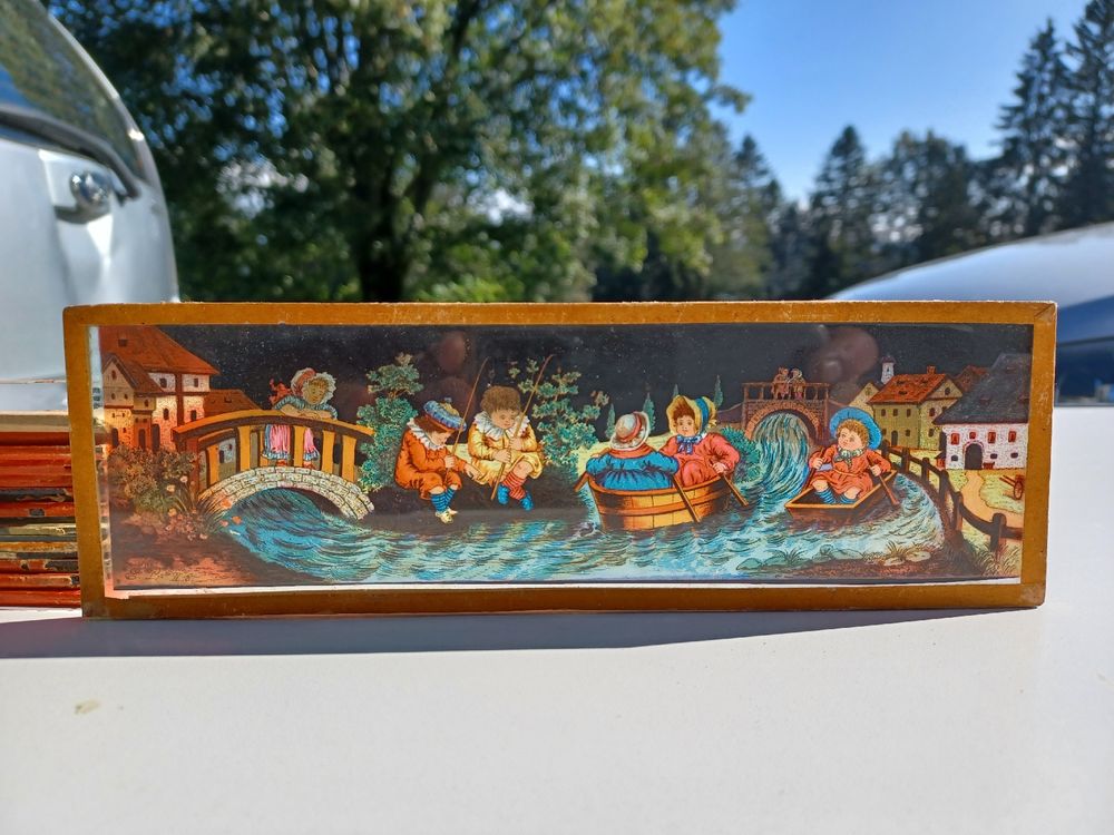 GRANDE ET ANCIENNE plaque de lanterne magique EUR 350,00 - FR