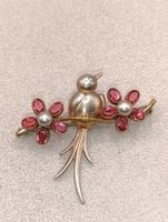 Jugendstil Brosche aus Tombak Schmucksteine um 1900j Top