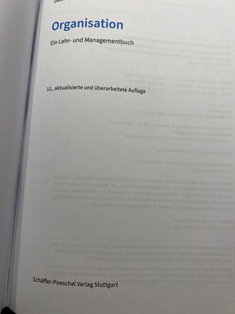 Libri: ORGANISATION Ein Lehr- und Managementbuch – Nuovo (secondo la descrizione) da Ipsach venduto da Be44 2