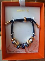 Piper-K Armband verstellbar Damen Charms blau gold neuwertig