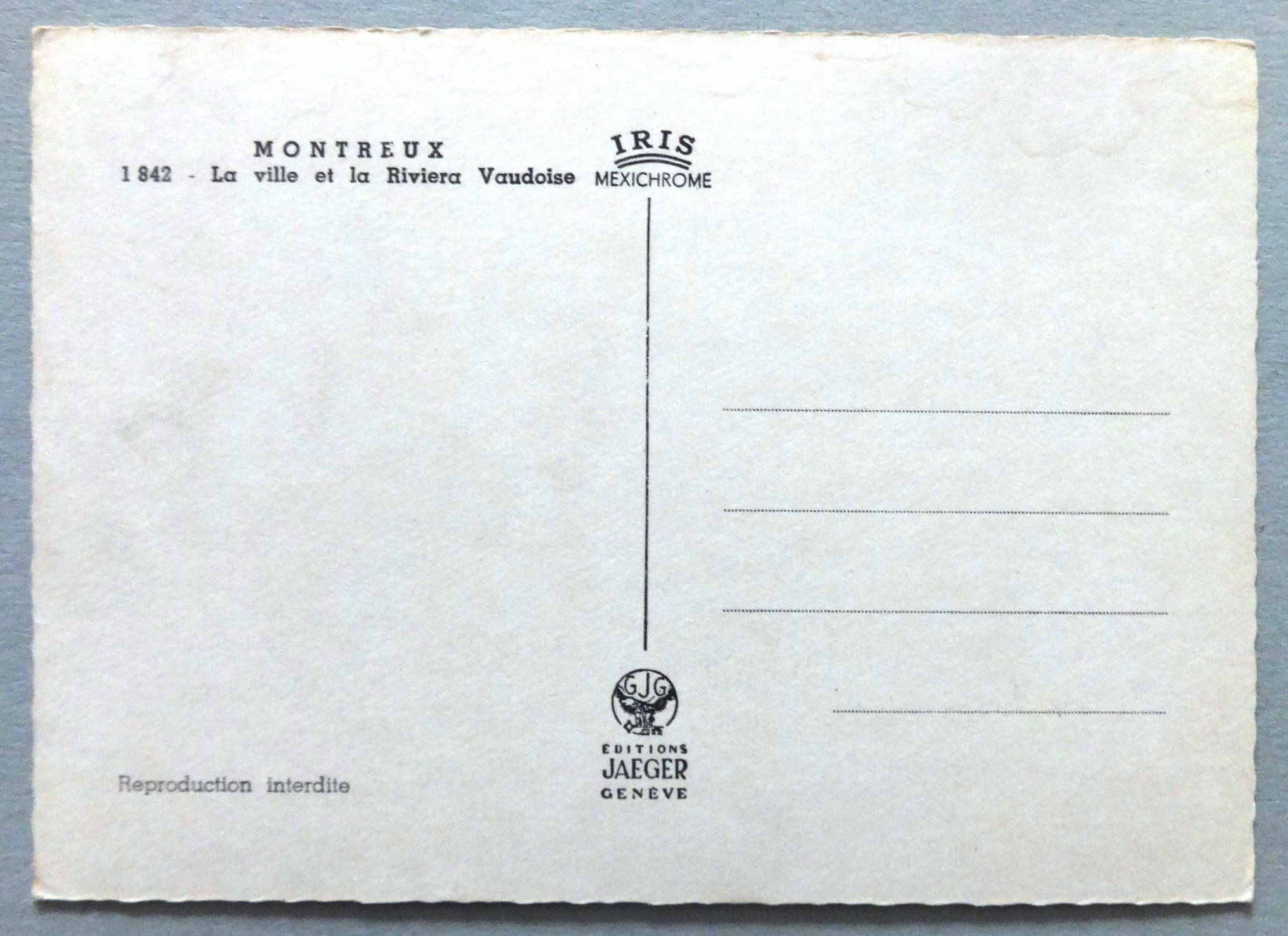 Cartoline postali: Montreux – Usato da Fétigny venduto da Billy2miny 1