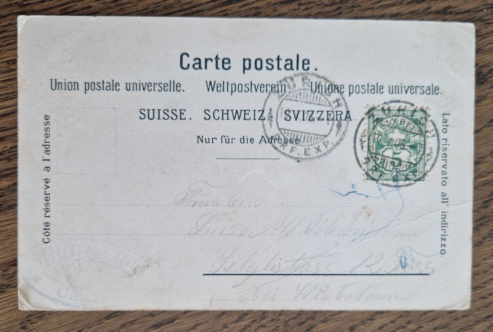 Ansichtskarten: Uetliberg 1906, Stempel, Bahn – Gebraucht aus Ebikon von Donar50 3