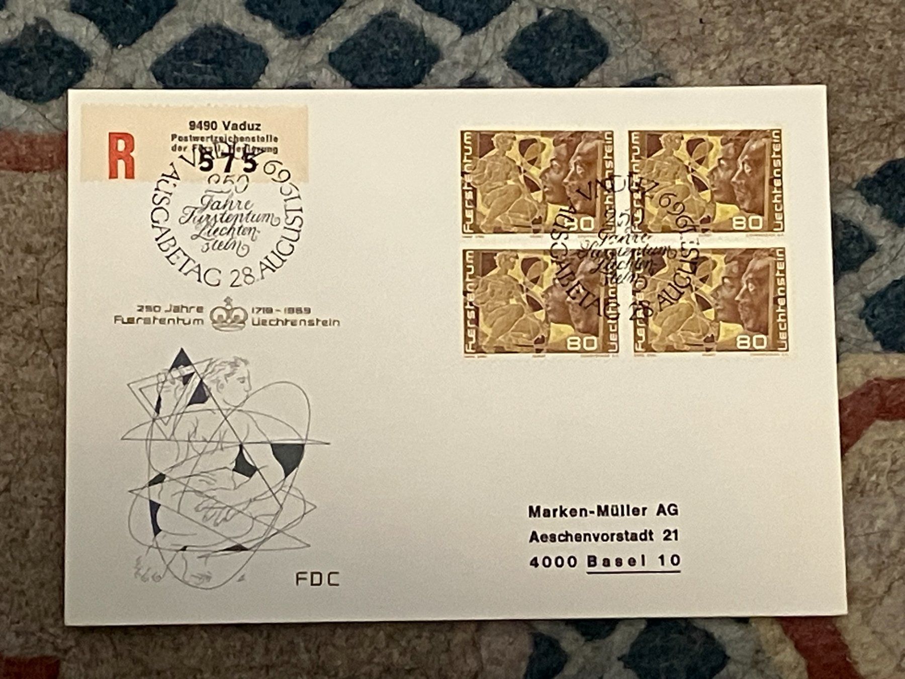 Tutti i francobolli: 1 Erstagsbrief LI Einschreiben Viererblock 1969 – Nuovo (secondo la descrizione) da Koblenz venduto da Markenhimmel