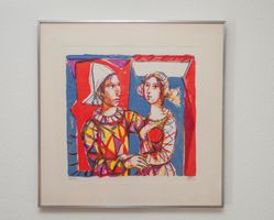 Signierte Lithographie "Harlekin & Colombine"