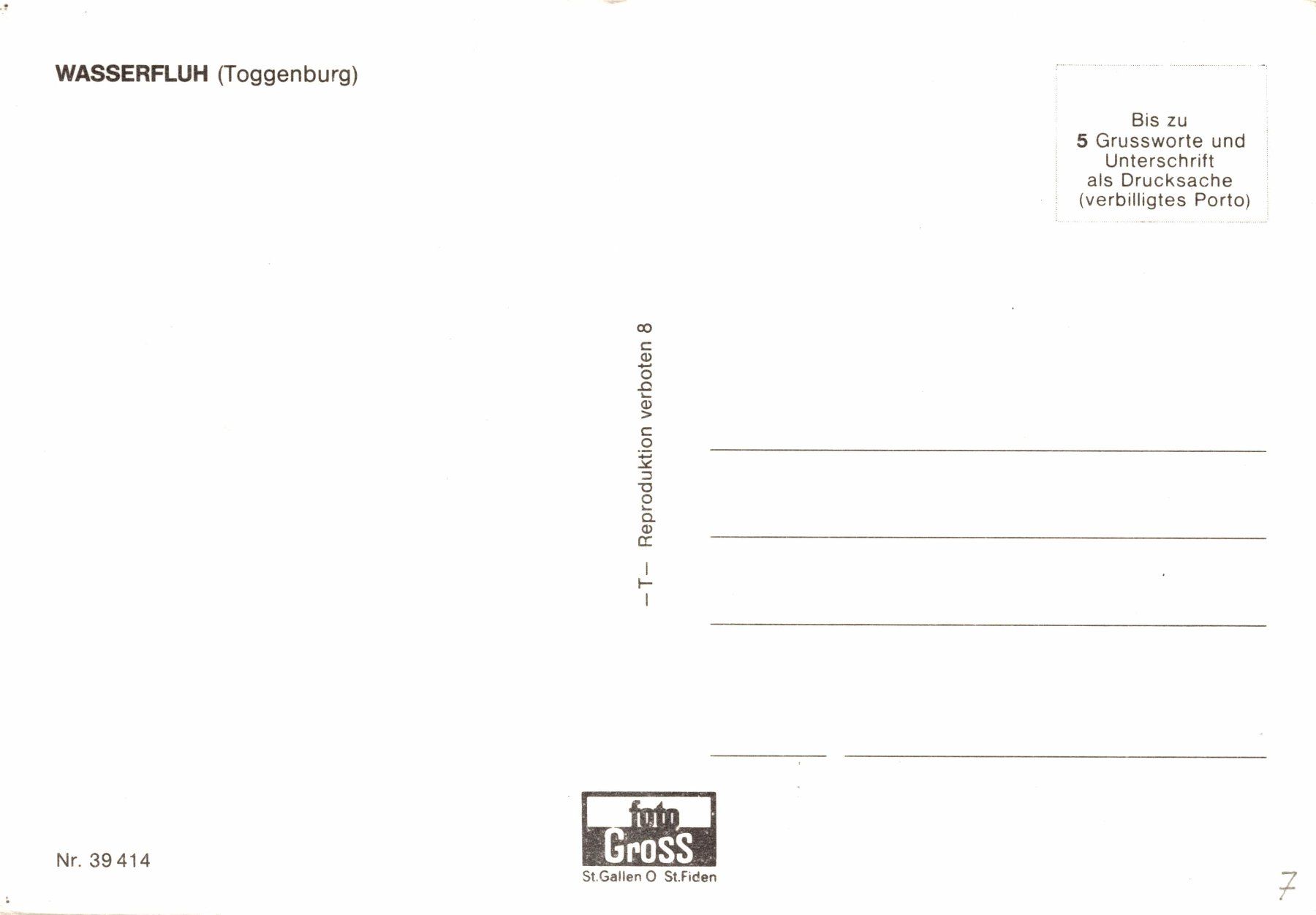 Ansichtskarten: Wasserfluh (Toggenburg) – Gebraucht aus Bronschhofen von Astore 1