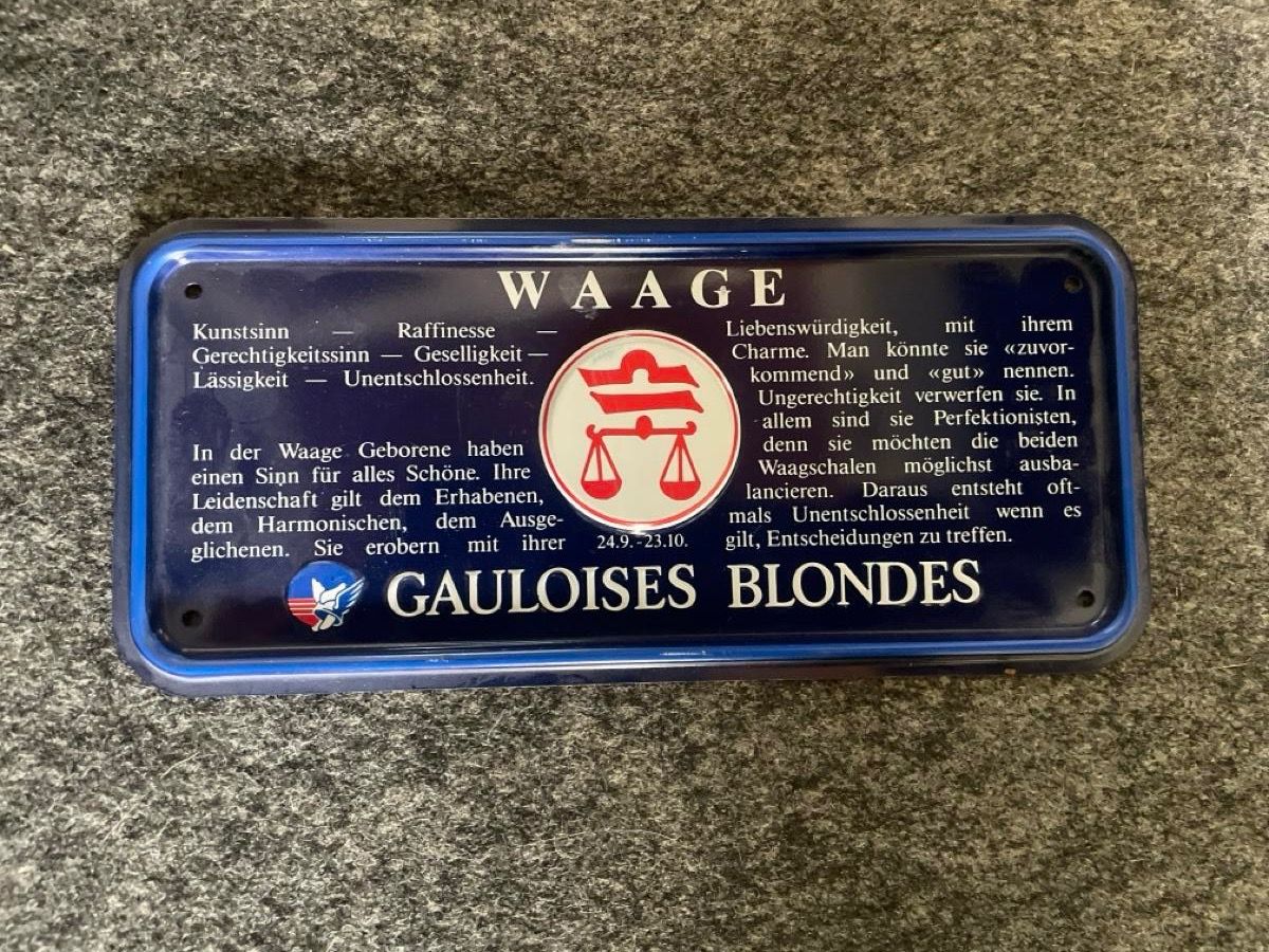 Insegne: Vintage Email-Schild Gauloises Blondes – Usato da Schaffhausen venduto da Kolibri023