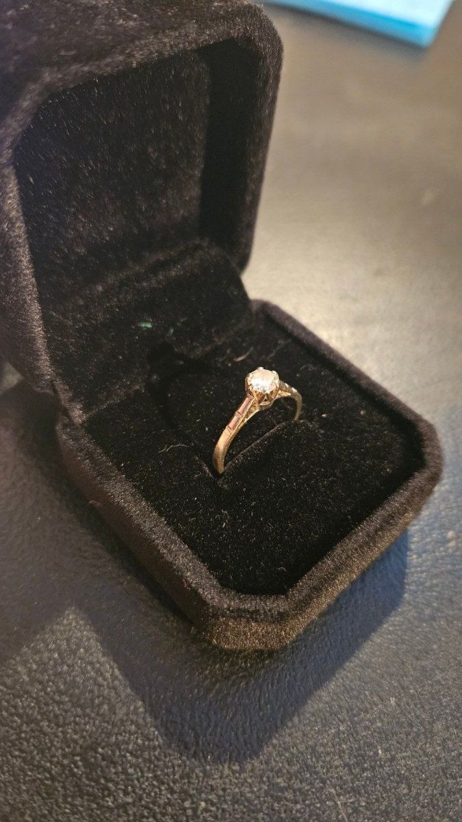 Anelli: Solitairering 585er mit 0,28ct Brillanten – Usato da Belp venduto da Ginus85