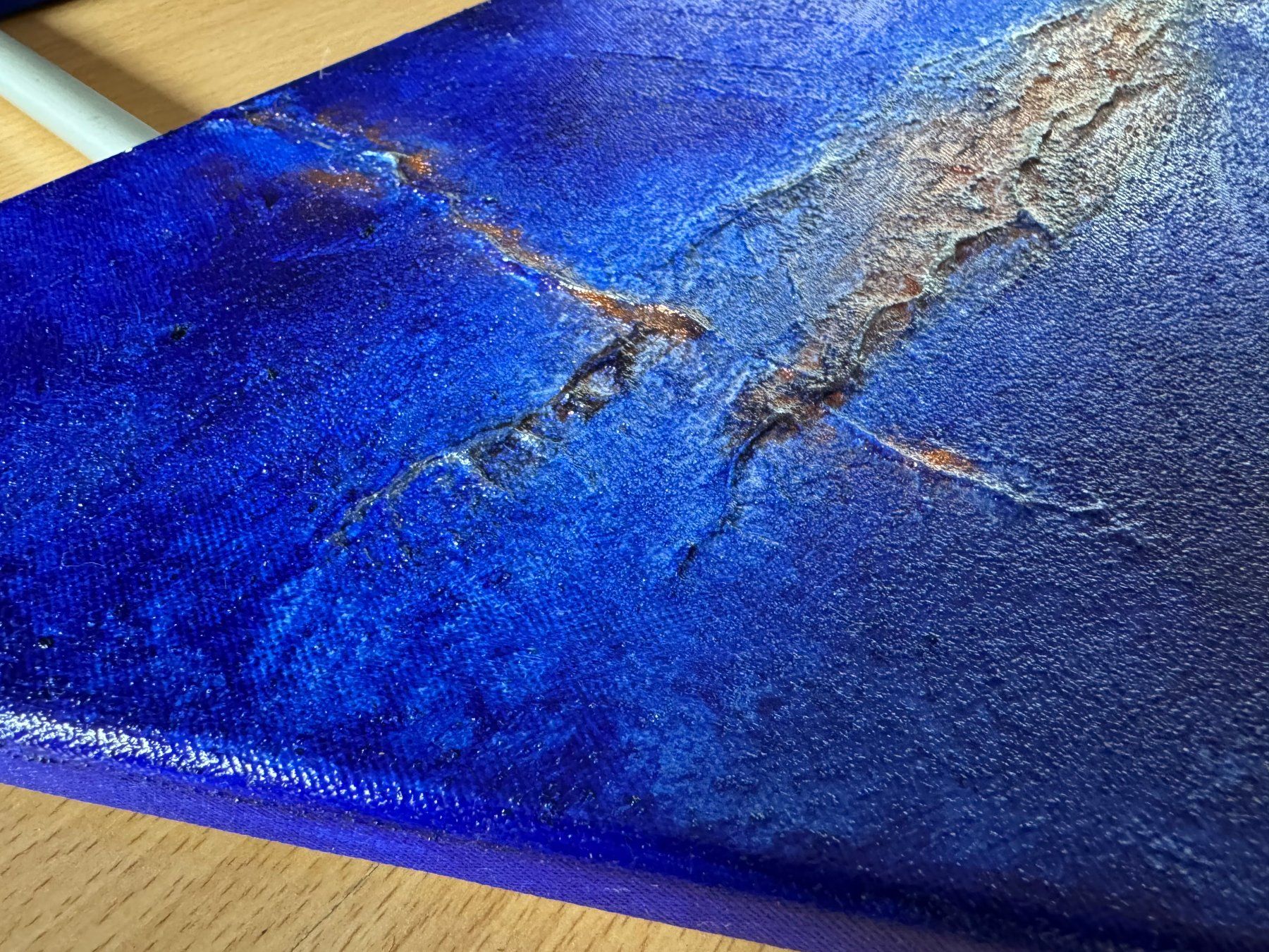 Gemälde: Bildkomposition "Magicblue2008" Oel-Relief Leinwand signiert – Gebraucht aus Fribourg von tschjoly 3
