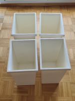 Lot de 4 grands bacs de rangement blancs avec couvercle