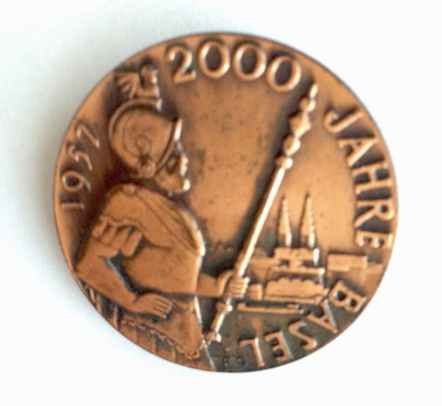 Medaillen: Fest-Plakette "2000 Jahre Basel – Gebraucht aus Liebefeld von Rhy19