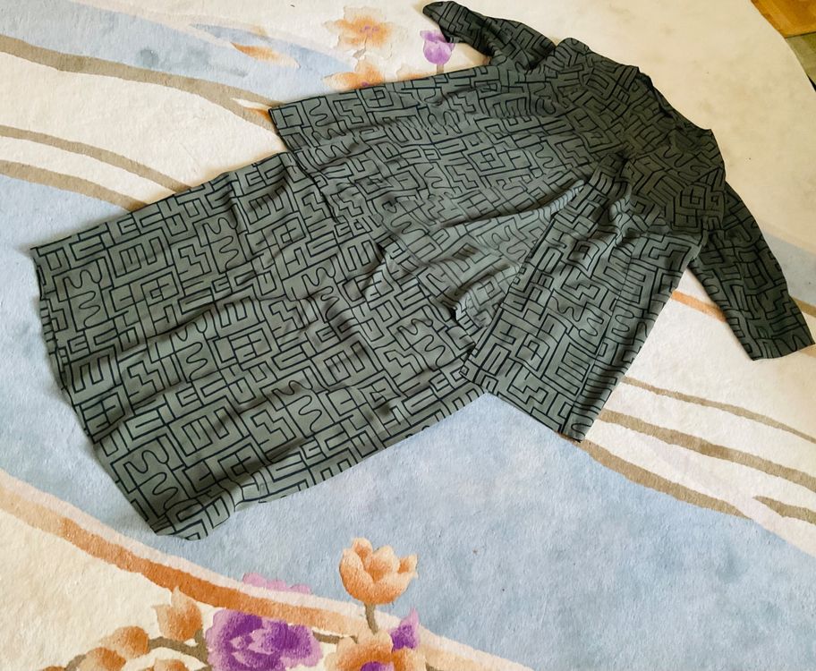 Maxi Jupe Femme Marks And Spencer – Gris Géométrique – Polyester – Taille 12