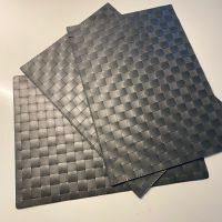 3er Set: Elegante, scgwarze Tischsets im Flechtdesign