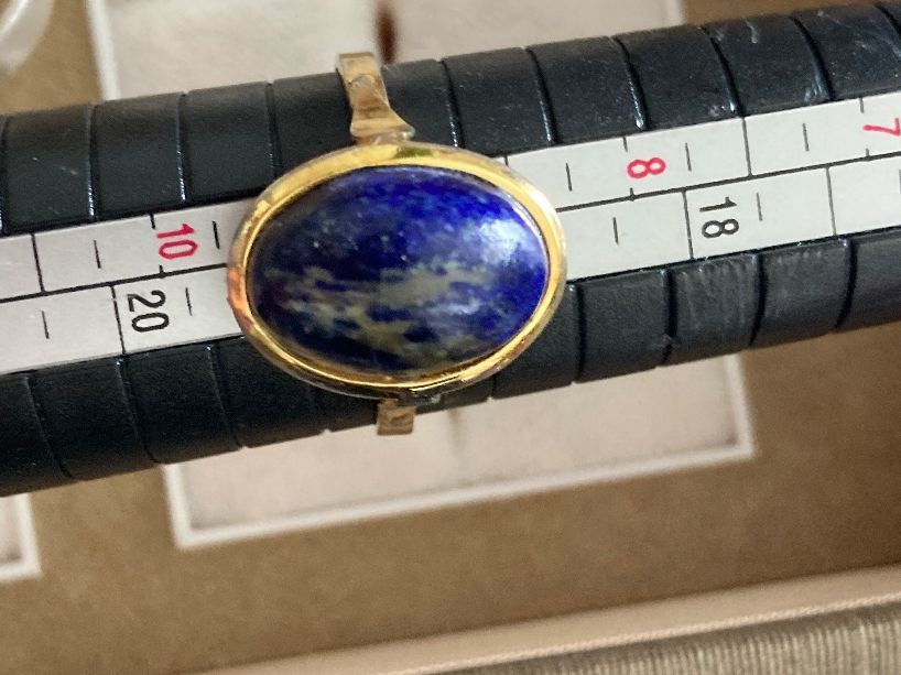 Bagues: 800 Silber Ring mit Lapislazuli – D'occasion à Oberägeri par Vargo11