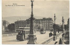 GENÈVE Le pont de la Coulouvrenière, tramway