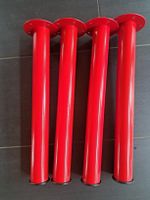 4 rote Tischbeine, Metall, gebraucht, Top Zustand!