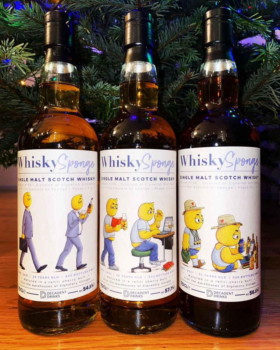 Clynelish Bevande alcoliche: Clynelish 1995 Trilogy WhiskySponge – Nuovo e nell'imballaggio originale da Mönchaltorf venduto da Drammer