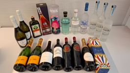 Lot mit Spirituosen, Wein und Schaumwein - kein Versand