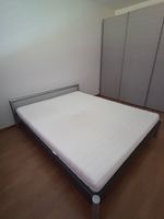 Doppelbett Metallrahmen silberfarben mit Matratze 160x200