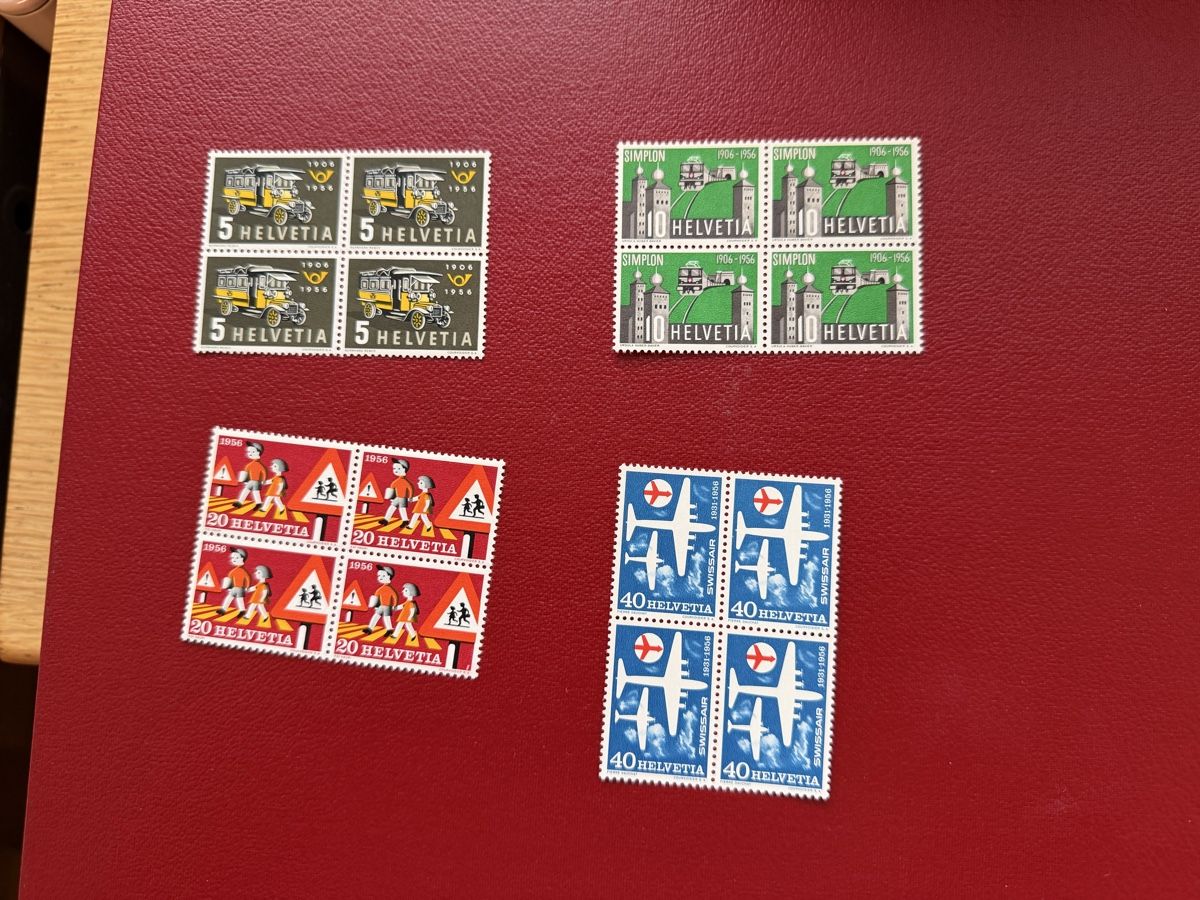 Alle Briefmarken: 1956 4er Block Satz Postfrisch  – Neu (gemäss Beschreibung) aus Murgenthal von Tina_4055