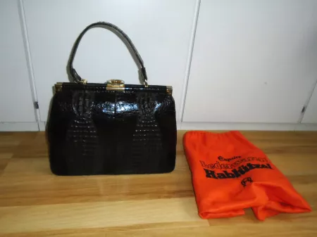 echte vintage KROKODIL-LEDER Handtasche * Henkeltasche