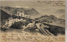 RIGI-KULM  -  Dampfzug  - und die Alpen - 1901