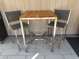 Zebra Pontiac Bar-Set (Tisch & 2 Stühle)