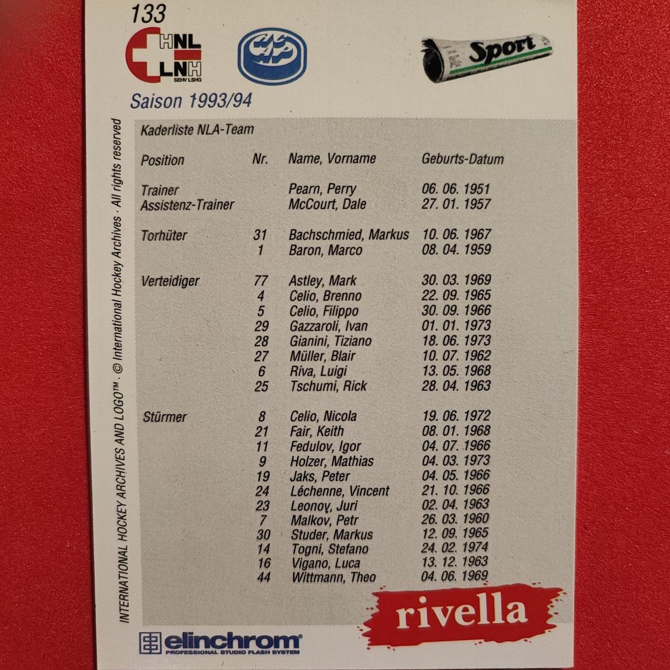 Carte collezionabili: HC AMBRI TEAM CARD - 1993/94 – Usato da Dübendorf venduto da kb86_MOVIE 1
