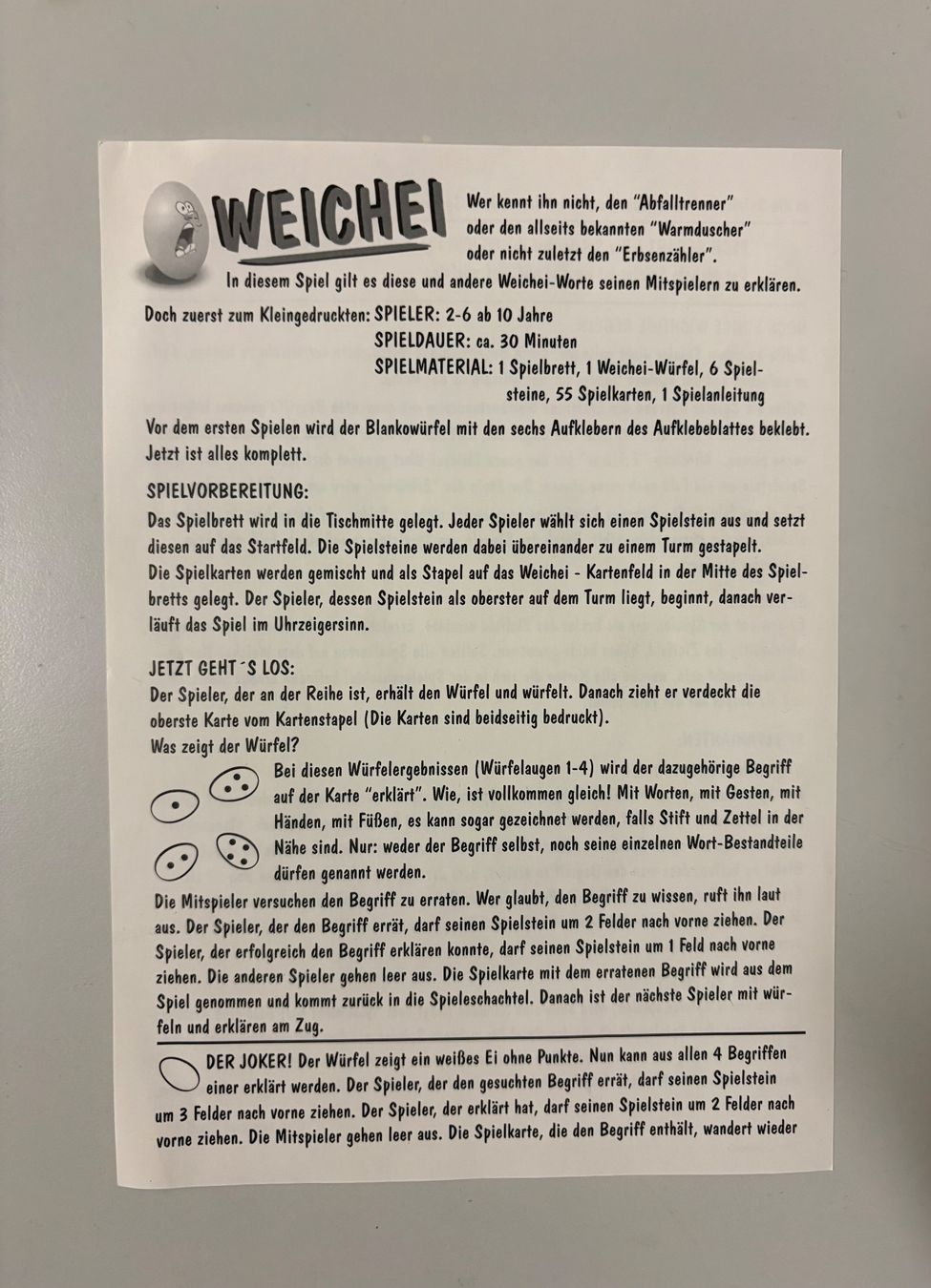 Giochi: Brettspiel Weichei – Nuovo (secondo la descrizione) da Basel venduto da tif_m2h6 5